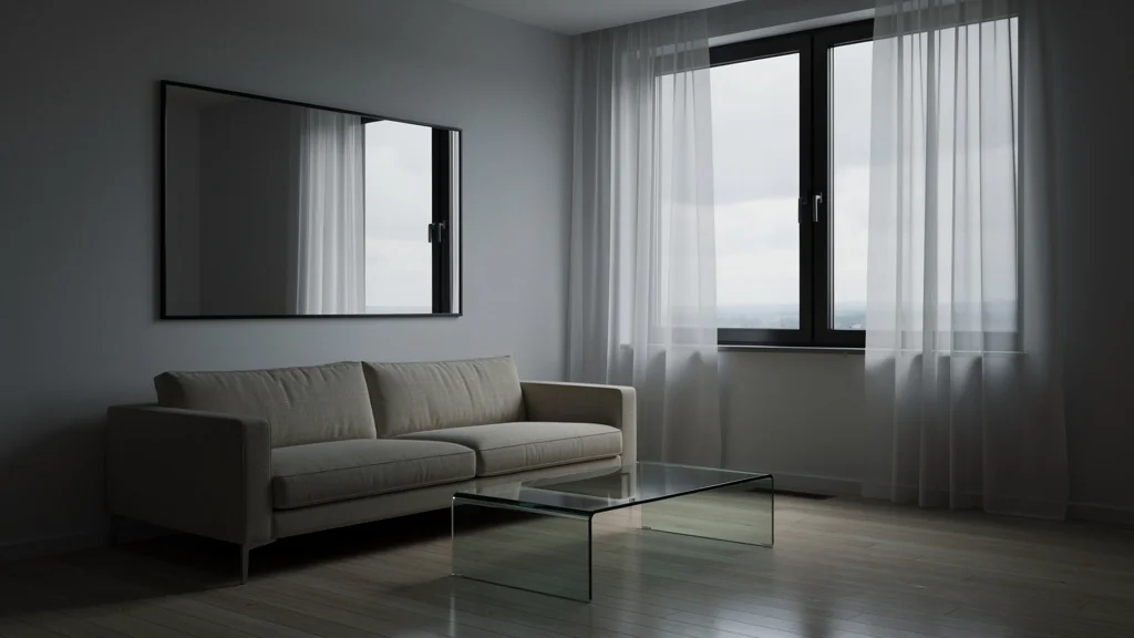 Avoir posé un miroir face à la fenêtre a éteint la pièce
